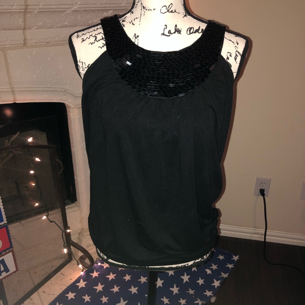 Black sequin tank